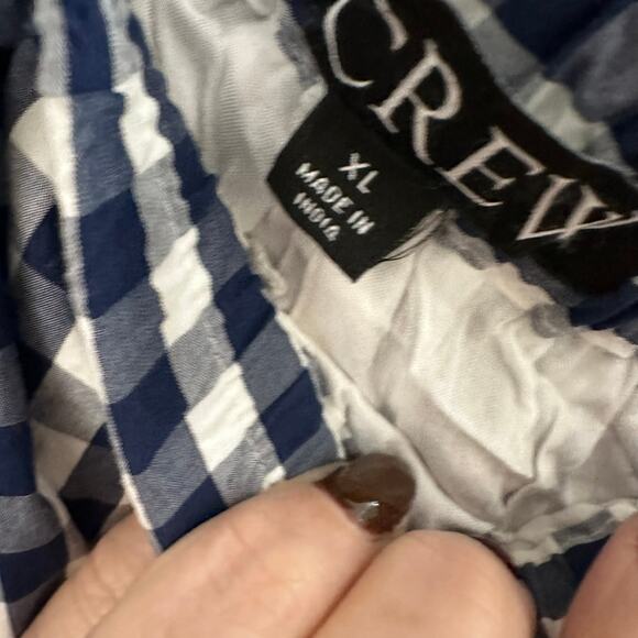 J.Crew Tiered Mini Skirt | Navy Gingham | Lightweight Summer Style XL NWT - Picture 6 of 10